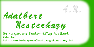 adalbert mesterhazy business card